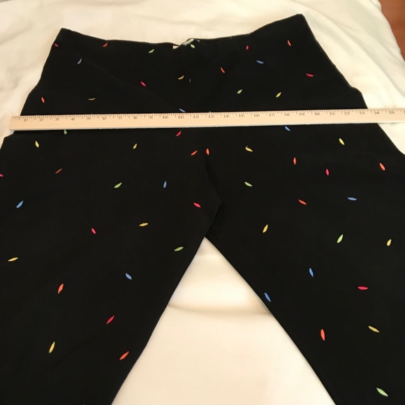 COLDWATER CREEK Cotton Cropped Embroidered Pants Black Capri Plus Size 16 - Picture 13 of 16